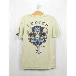 Sullen Men's Revealer Jean Paul Marat Skull Mystic Yellow T-shirt Tee Medium